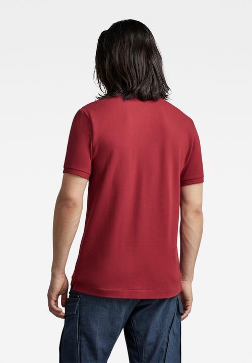 G-STAR - Dunda slim polo short sleeve - chateaux red
