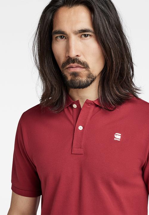 G-STAR - Dunda slim polo short sleeve - chateaux red