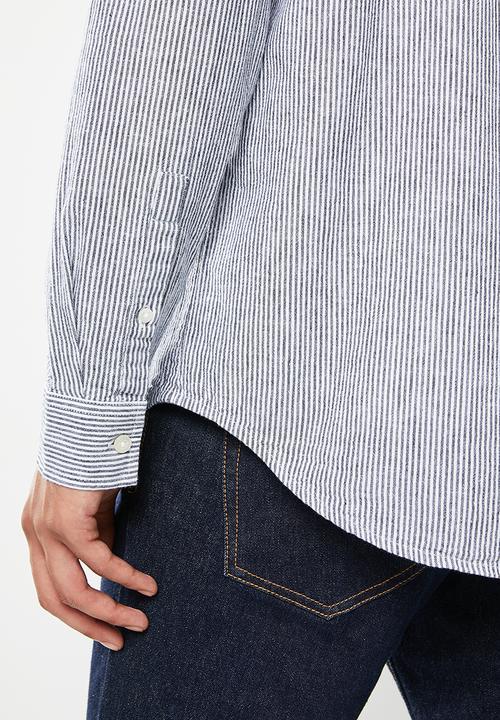Selected Homme - Regular maximus linen shirt - dark saphire white