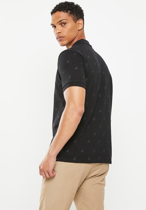 POLO - Men monogram aop golfer - black