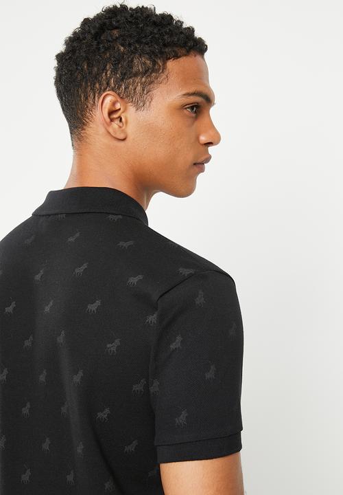 POLO - Men monogram aop golfer - black