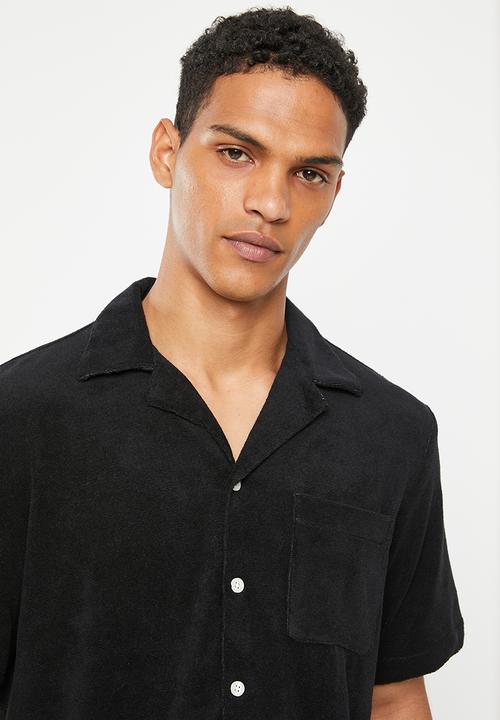 Selected Homme - Relaxed fit terry shirt - black