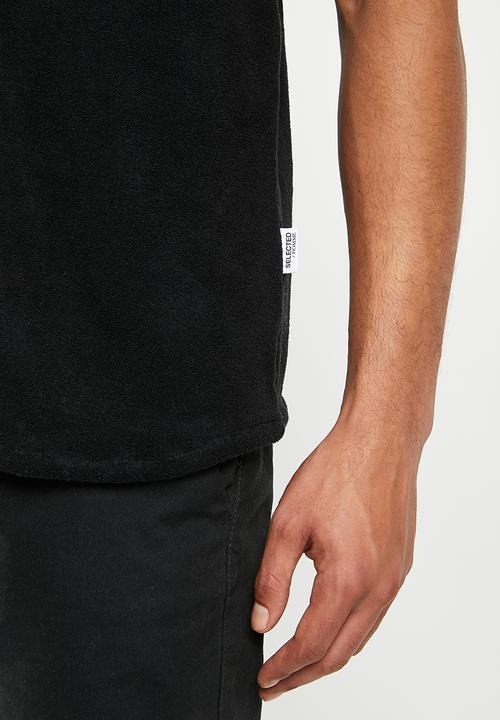 Selected Homme - Relaxed fit terry shirt - black