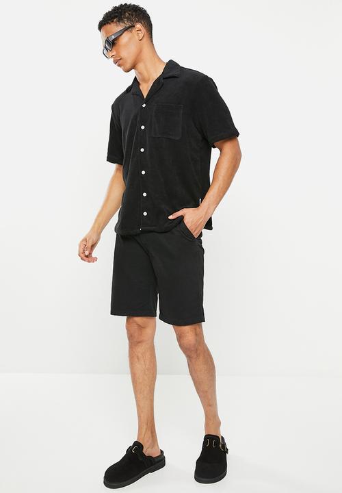 Selected Homme - Relaxed fit terry shirt - black