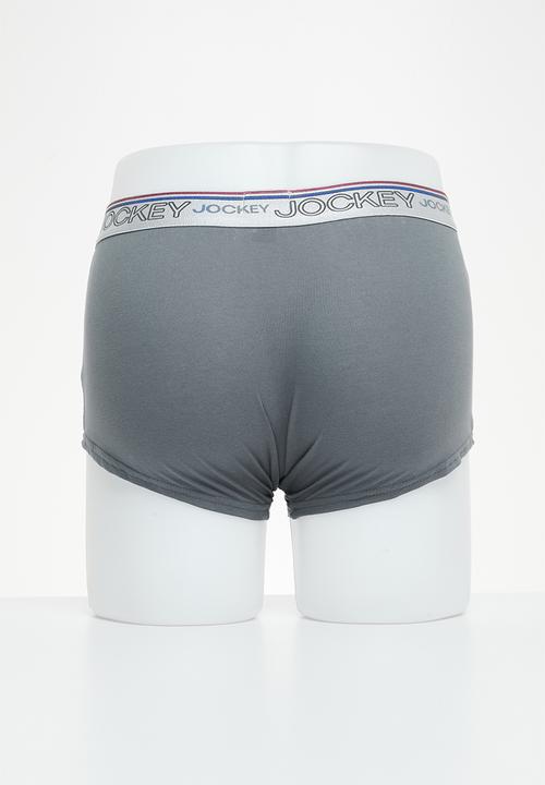 Jockey - 2 pack new gen pouch trunks - black/poppy seed grey