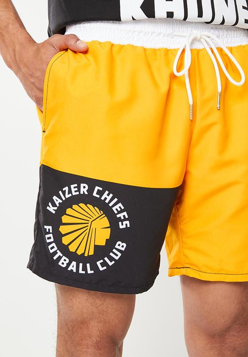 Kaizer Chiefs - Urban Edition - Colourblocked beach shorts - gold & black