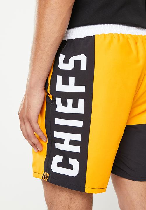 Kaizer Chiefs - Urban Edition - Colourblocked beach shorts - gold & black
