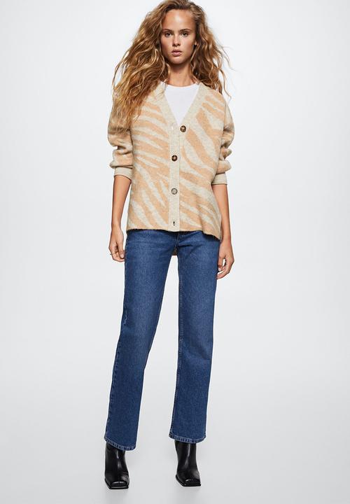 MANGO - Cardigan zebry - light pastel brown