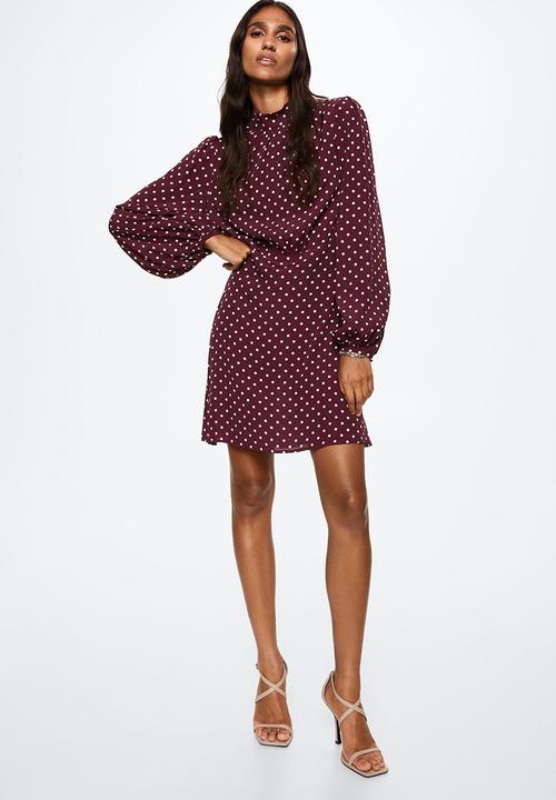 MANGO - Dress inka - dark red
