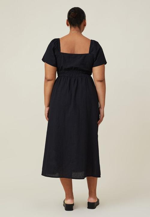 Cotton On - Curve harley full sleeve midi dress - black