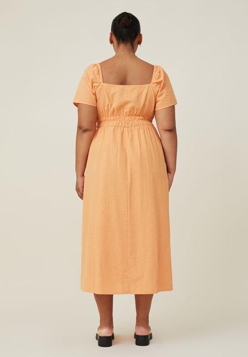 Cotton On - Curve harley full sleeve midi dress - soft orange 