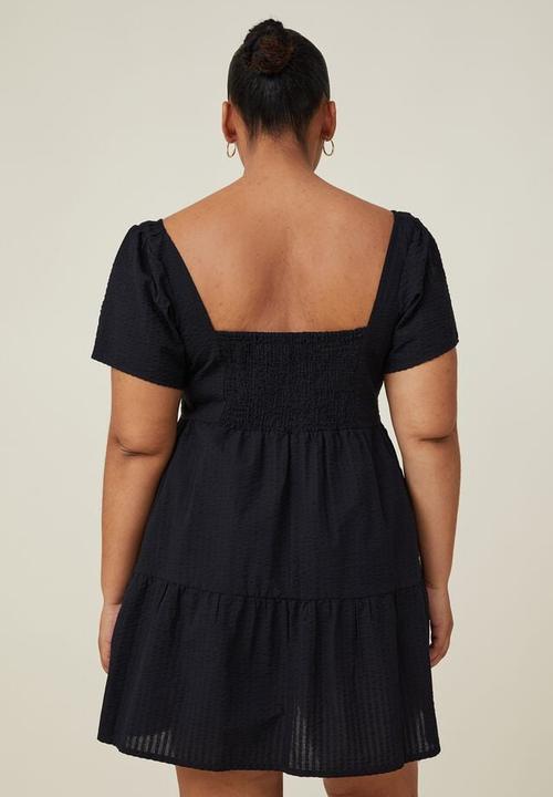 Cotton On - Curve harley full sleeve mini dress - black