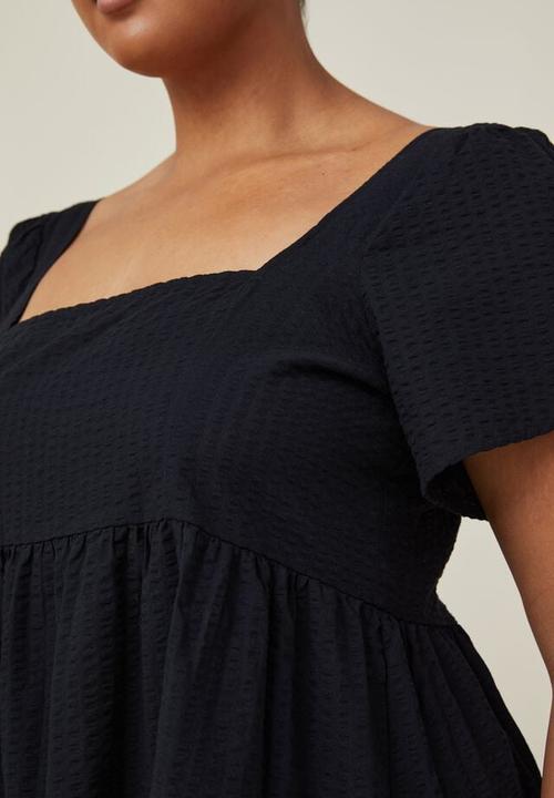 Cotton On - Curve harley full sleeve mini dress - black