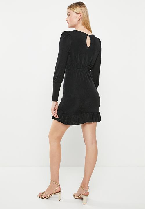 HAILYS - Short dress - black glitter