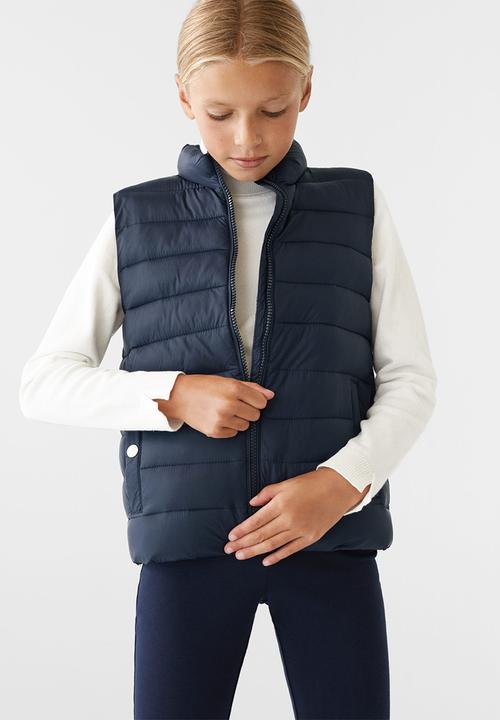 MANGO - Waistcoat light - navy