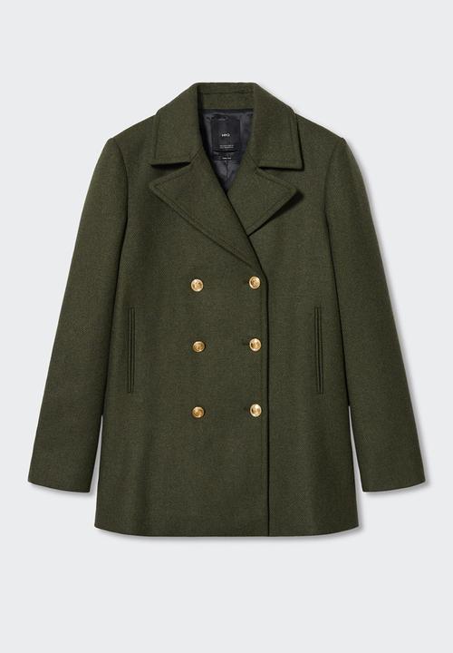 MANGO - Coat bombon - khaki