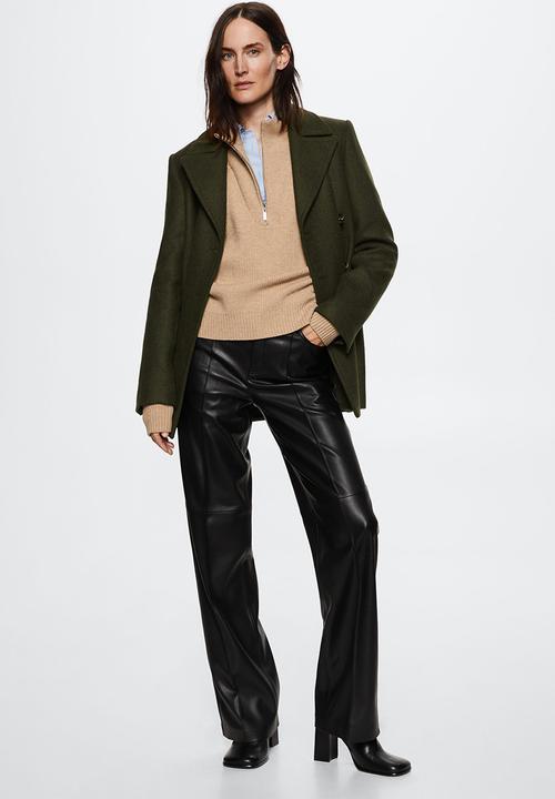 MANGO - Coat bombon - khaki