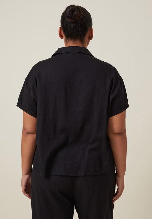 Cotton On - curve haven short sleeve shirt - black