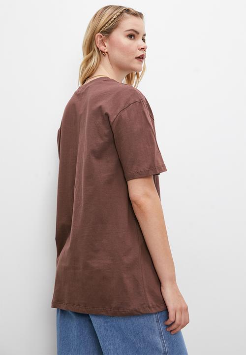 Blake - Oversized city graphic tee -  choc