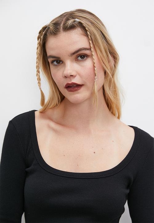 Blake - Ribbed scoop tee - black