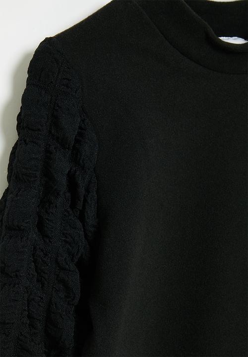 Pop Candy - Girls puff sleeve top - black