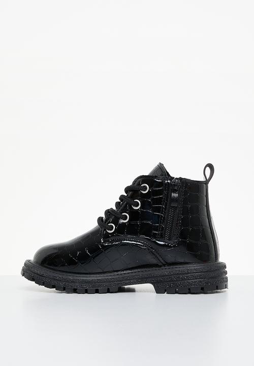 Pop Candy - Girls boot with laces - black