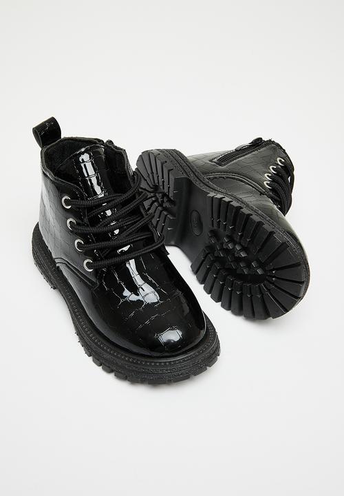 Pop Candy - Girls boot with laces - black