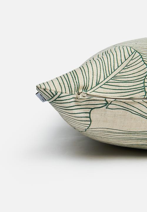 Sixth Floor - Eldy cushion cover- neutral & green 