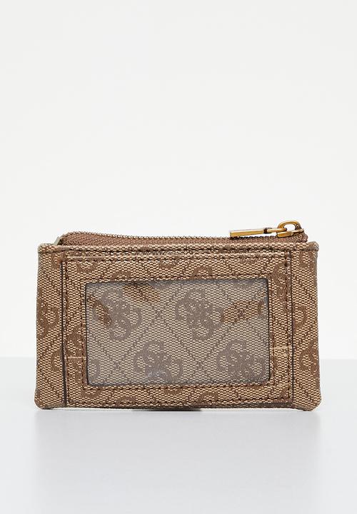 GUESS - Laurel slg zip pouch - latte logo
