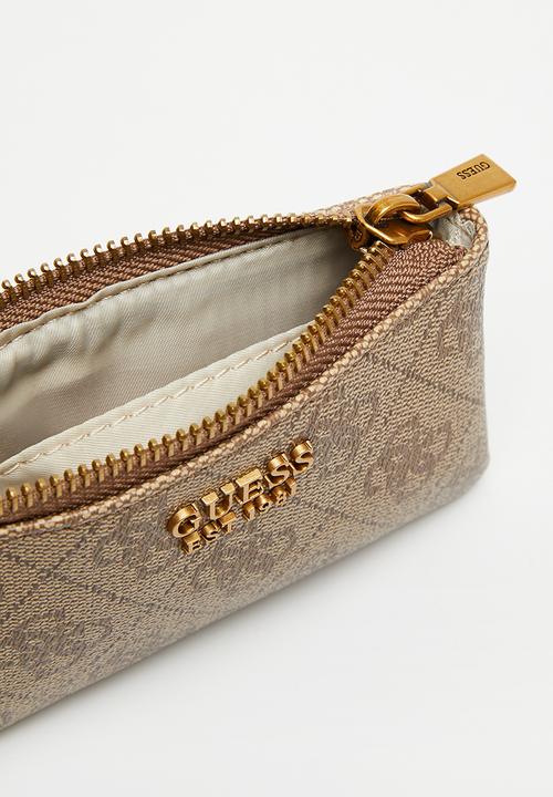 GUESS - Laurel slg zip pouch - latte logo
