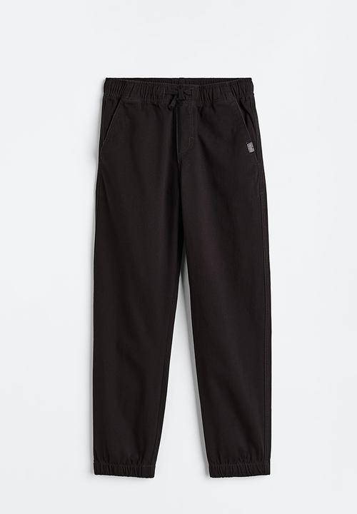 H&M - Cotton twill joggers - black