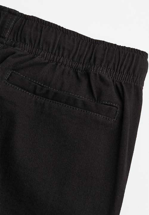 H&M - Cotton twill joggers - black