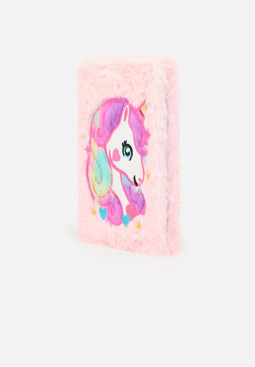 Pop Candy - Fluffy unicorn notebook - pink