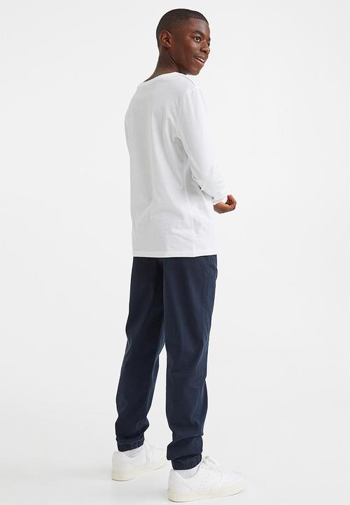 H&M - Cotton twill joggers - dark blue