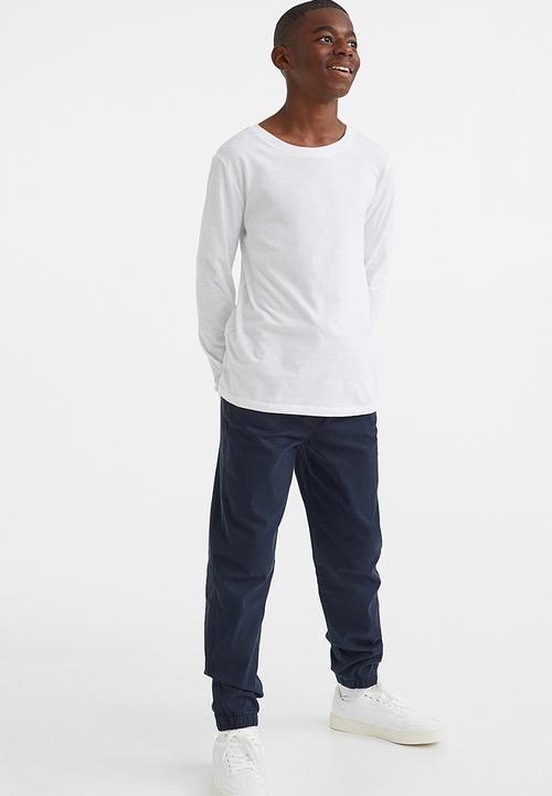 H&M - Cotton twill joggers - dark blue