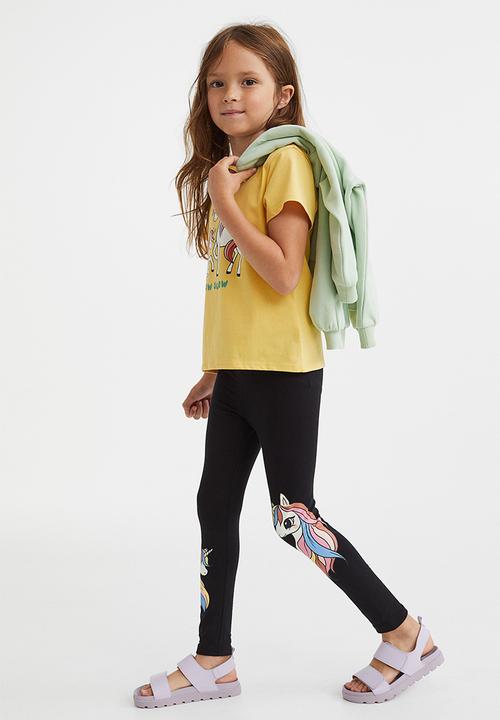H&M - Leggings - black/unicorns