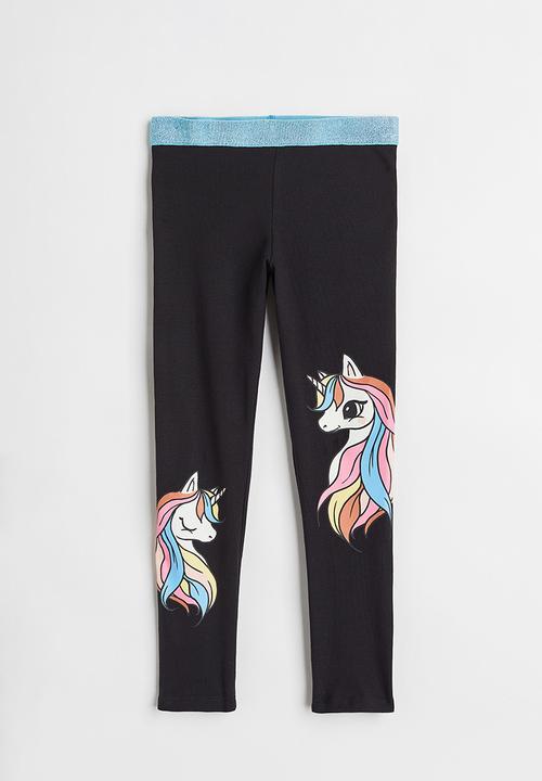 H&M - Leggings - black/unicorns