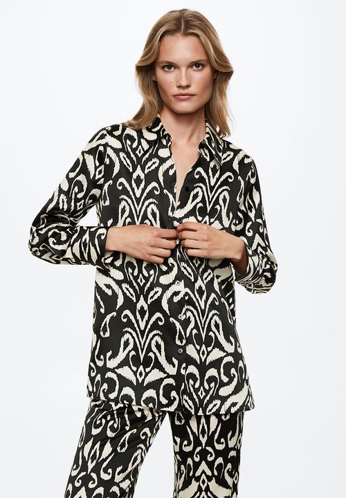 MANGO - Shirt blacky - black