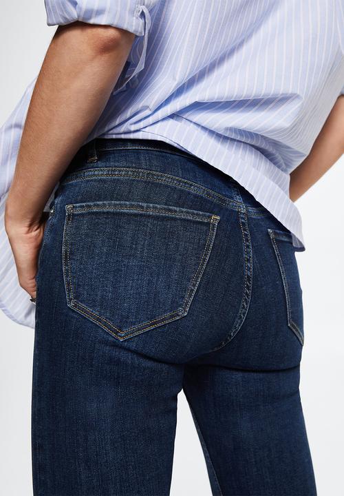 MANGO - Jeans flare - open blue
