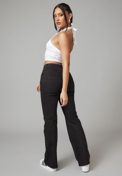 Factorie - Denim y2k kick flare - washed black