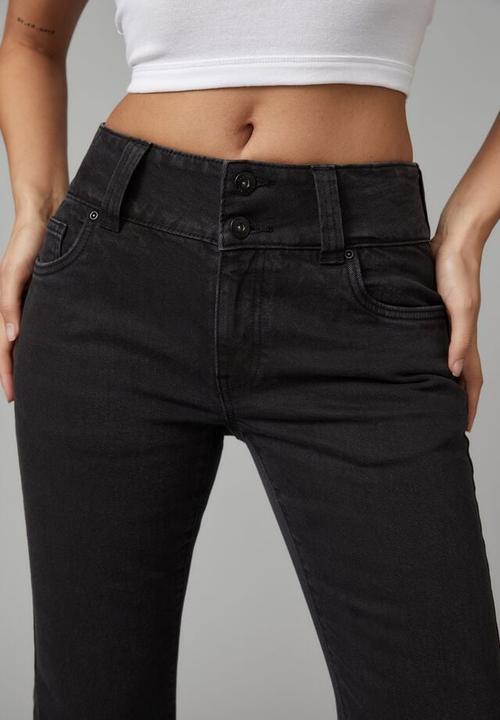 Factorie - Denim y2k kick flare - washed black