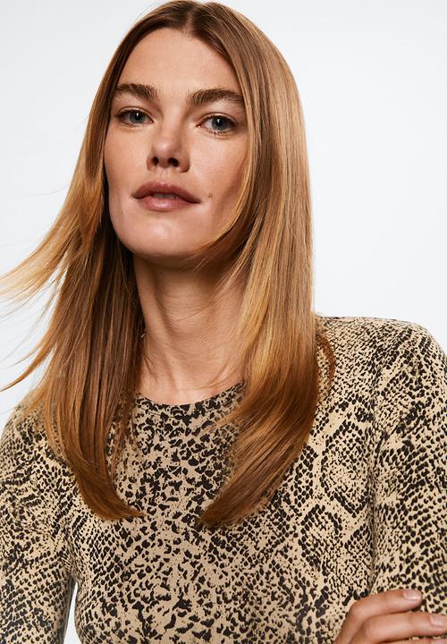 MANGO - Dress mare - brown