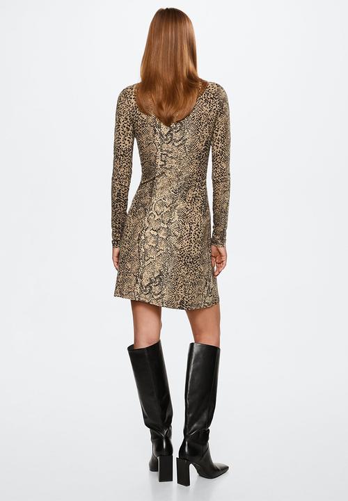 MANGO - Dress mare - brown