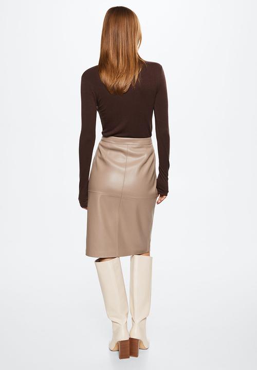 MANGO - Skirt pencil - light pastel grey