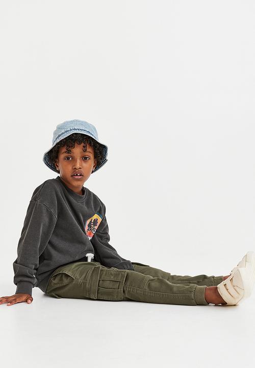 H&M - Slim fit cargo joggers - khaki green