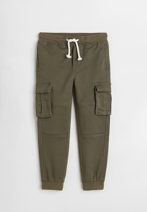 H&M - Slim fit cargo joggers - khaki green