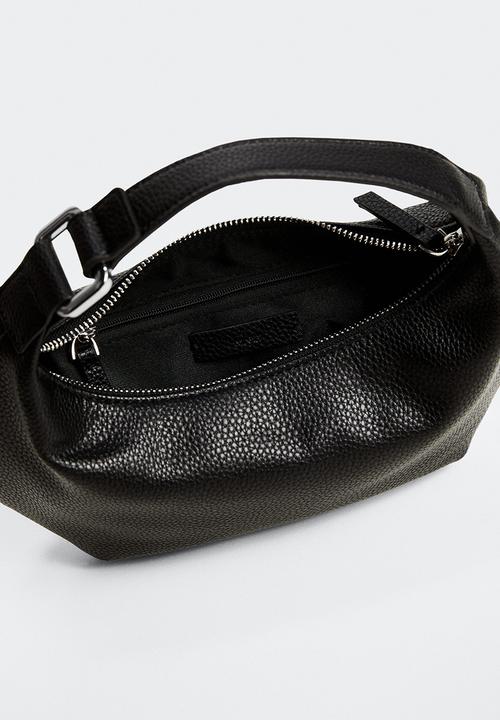 MANGO - Oval short handle bag - black