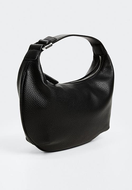 MANGO - Oval short handle bag - black