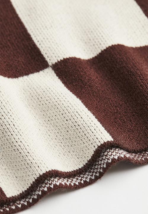 H&M - Oversized jumper - dark brown/checked