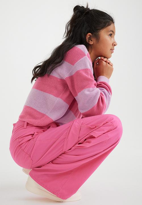 H&M - Oversized jumper - pink/striped